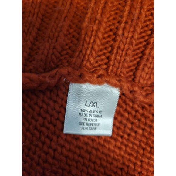 Dress Barn Poncho Cape Sweater Women L/XL Orange Winter Warm Soft - Picture 6 of 7
